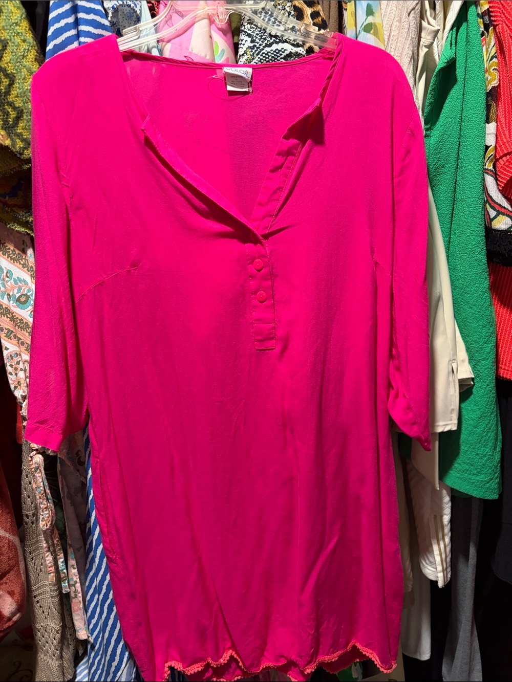 Bright Fuchsia Women's Swim cover or Tunic Top